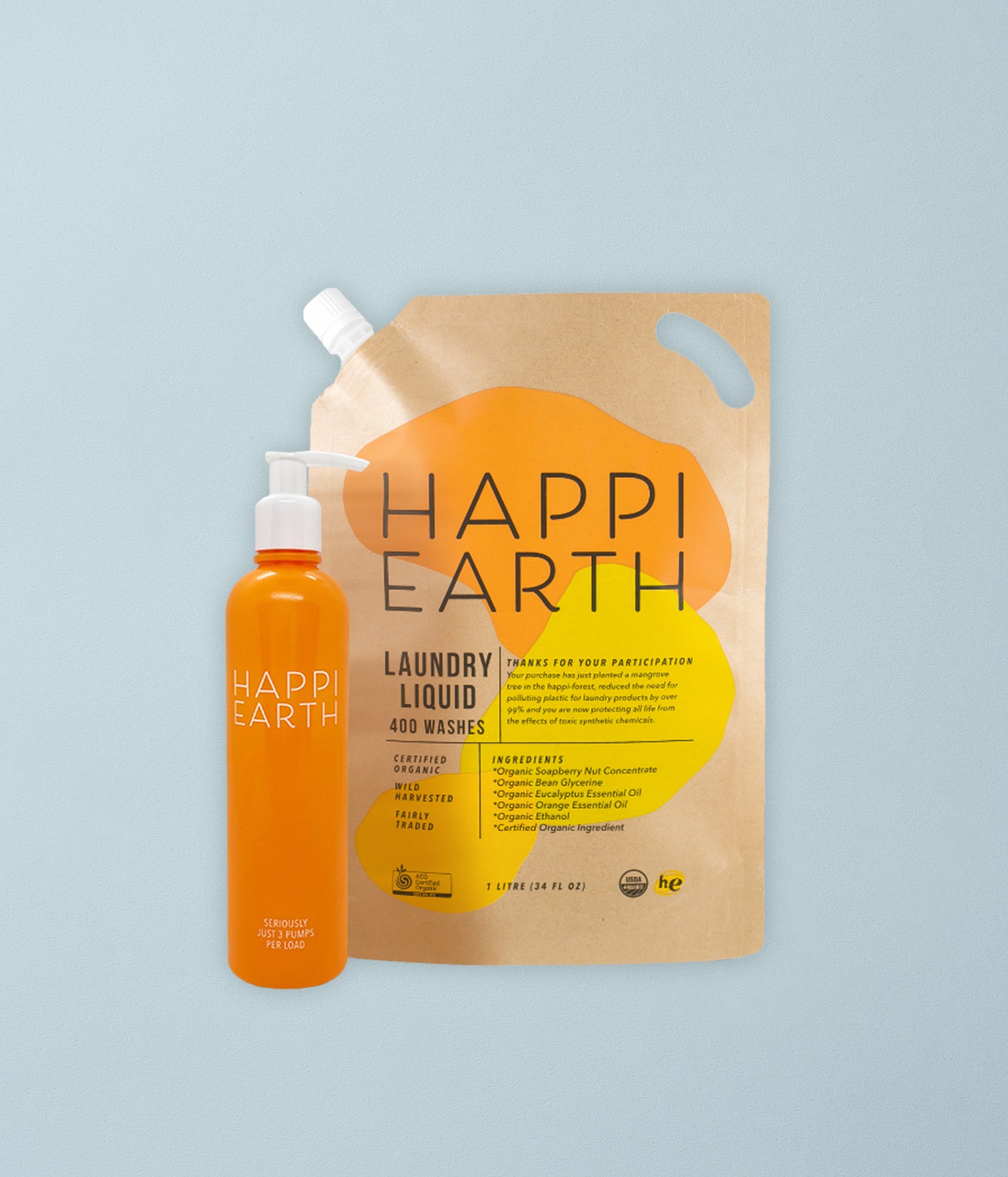 Happi Earth 認定オーガニック洗濯用洗剤 | ELEMINIST 通販 | 環境