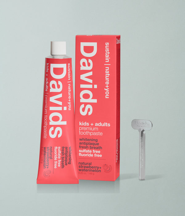 Davidsの歯磨き粉（ストロベリースイカフレーバー）とパッケージ
